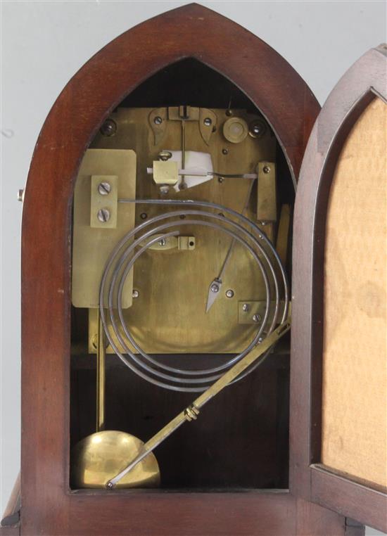 A Regency mahogany lancet cased bracket clock, Joseph Chadwick, London, 15.25in.